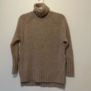Reiss S wool/cashmere blend high/low greige turtleneck